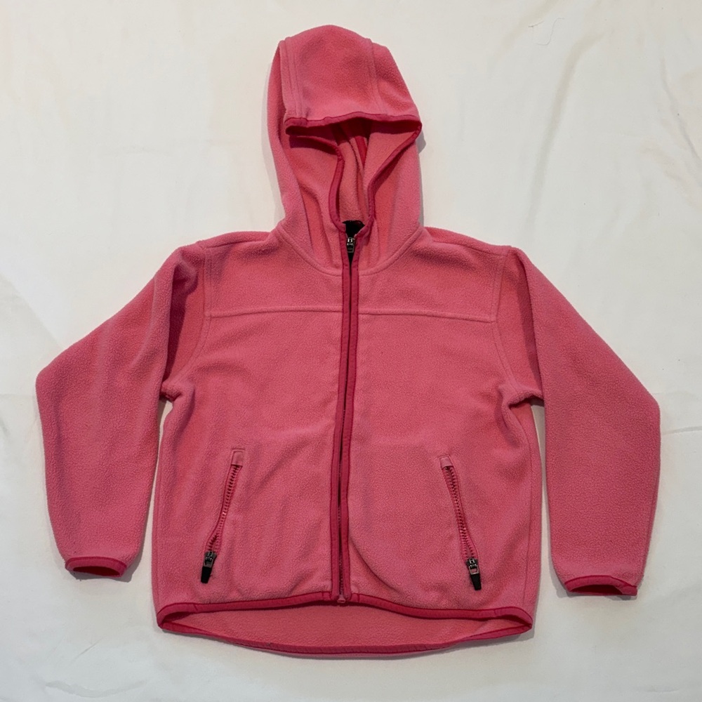 Land’s End Childrens Cozy Pink Zip-Up Hoodie size 5-6